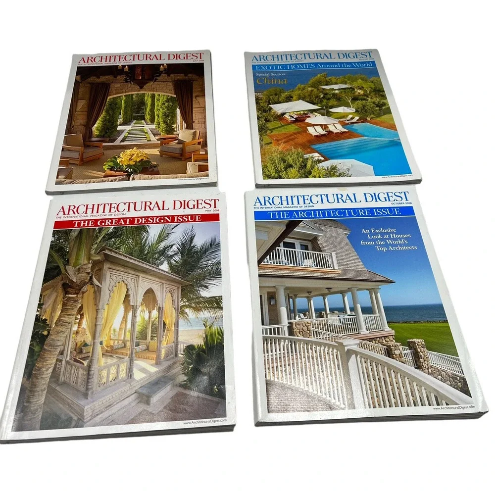 Architectural Digest Book 2008 Lot of 4 Paperback Decoration Magazines
